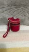 Handmade Leather Cylinder Shaped Coin Bag (Red)