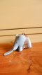 Elephant leather keychain - Light Blue & Brown
