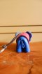 Elephant leather keychain - Blue & Red