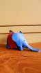 Elephant leather keychain - Blue & Red