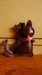 Cat leather keychain - Brown
