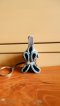 Elephant leather keychain - Light Blue & Brown