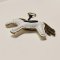 White horse keychain with a light blue tail