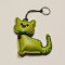 Green kitten keychain