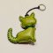Green kitten keychain