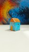 Wooden house (Light Blue / Orange)