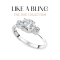 Leda Iconic Heart Ring, Extra Three Stone