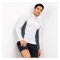 Rash Guard Long Sleeve Zeepro Men With Low Collar White Grey