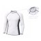 Rash Guard Long Sleeve Zeepro Men With Low Collar White Grey