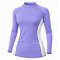 Rash Guard Long Sleeve Zeepro Women With Low Collar Purple White