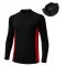 Rash Guard Long Sleeve Zeepro Men With Low Collar Black Red