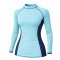 Rash Guard Long Sleeve Zeepro Women With Low Collar Mint Navy