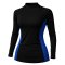 Rash Guard Long Sleeve Zeepro Women With Low Collar Black Blue