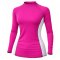 Rash Guard Long Sleeve Zeepro Women With Low Collar Pink White