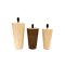 ขาไม้กลมกรวยสีธรรมชาติ