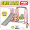 สไลด์เดอร์+ชิงช้า ZOO SLIDE SWING PLAY SET รุ่น JM751-B ลายหมี Mini Bear สีชมพู ยี่ห้อ HAPPY BOX