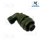KD3108A10SL-3S, 90°Angle, Plug/Female