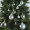 Silver Christmas Baubles Glass (⌀ 8 cm)
