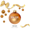 Amber Christmas Baubles Glass (⌀ 8 cm)