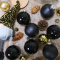 Black Christmas baubles glass shiny-mats mix (⌀ 8 cm)