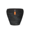 VASE TAPERED ROUND RIB BLACK