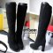 [พร้อมส่ง 40] [Boots] [BT-3001] Boots รองเท้าบู๊ทหนังกำมะหยี่สีดำ ด้านในบุขนกันหนาว สูงหนาใส่สบายมีซิปข้างค่ะ