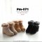  [พร้อมส่ง 36,37,38,39,40,41,42,43]] [Boots] [Pm-071-1] Pangmama รองเท้าบู๊ทสั้นสีน้ำตาลแต่งเฟอร์ขนปุย ด้านในซับขนกันหนาว 