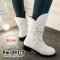  [PreOrder] [Boots] [Pm-091-2] รองเท้าบูทหนังสีขาว ซับขนกันหนาวด้านใน รุ่นนี้พับได้ สไตล์ดี ใส่เดินไม่เมื่อย