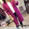  [*พร้อมส่ง F] [Knit] [Ro-024-2] เสื้อคลุมไหมพรมขนเฟอร์สีม่วง เสื้อคลุมตัวยาวมีกระเป๋าหน้า