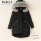  [PreORder] [Tm-043-3] เสื้อโค้ทกันหนาวขนเป็ดสีดำ มีฮู้ดขนเฟอร์สีชมพูหวานน่ารัก มีกระเป๋าซิปหน้า ใส่กันหนาวติดลบได้