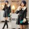  [[*พร้อมส่ง S,M]] [HL-003-2] Holiday lady เสื้อโค้ทกันหนาวสีดำผ้าวูลหนา แต่งโบว์ ปกขนเฟอร์สีขาวสวย เฟอร์ถอดได้ด้วยค่ะ