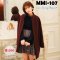 [PreOrder] [MMI-107] MMi เสื้อโค้ทกันหนาวสีน้ำตาลอมแดง โค้ทวูลยาวทรงตรง สีหรูหราไฮโซมาก