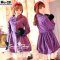 [*พร้อมส่ง S,M,L] [Coat] [Mu-251] Mumuhome เสื้อโค้ทกันหนาวสีม่วง สไตล์หรู ด้านหลังปักลายสวย
