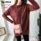 [พร้อมส่ง 2XL,3XL,4XL] [BG-103-3] เดรสไหมพรมสีน้ำตาล คอกลม  ผ้าหนานุ่ม  เป็นเดรสไซด์ใหญ่ ใส่สบายกันหนาวได้ดี