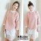 [PreOrder] [MMI-066] MMi เดรสไหมพรมสีชมพูพาสเทลผ้าวูลขนนุ่ม ปลายกระโปรงซ้อนผ้าลูกไม้สวยค่ะ 