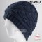 [พร้อมส่ง] [HT-003-4] หมวกBeanieสีน้ำเงินถักลายสวย