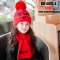 [พร้อมส่ง] [KID-A047-4] ชุดหมวกไหมพรม+ผ้าพันคอยาวกันหนาวเด็กสีแดง ลาย NYC ด้านในซับขนกันหนาว (ชุด 2 ชิ้น) (สำหรับ อายุ 3-12 ขวบ)