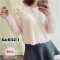 [พร้อมส่ง F] [Ga-032-1] เสื้อไหมพรมคอกลมสีชมพู เสื้อไหมพรมแขนยาวตัวสั้น ปักมุกปลายแขนจั๊มผ้านิ่มใส่สบายค่ะ