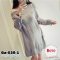  [*พร้อมส่งF] [Ga-035-1] Gagai เดรสไหมพรมเปิดไหล่สีเทาแขนยาว เสื้อสไตล์หลวมค่ะ