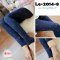 [พร้อมส่ง] [Le-2014-8] Leggings ลองจอนกันหนาวสีน้ำเงินลายโบว์ข้างในซับขนกันหนาวหนาสีครีมค่ะ