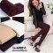 [พร้อมส่ง] [Le-6002-1] Leggings เลคกิ้งกันหนาวสีแดง เนือ้ผ้ายืดหยุ่นดีมาก ปลายเท้าเปิด