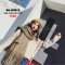 [พร้อมส่ง] [Sc-042-5] Scarf ผ้าพันคอไหมพรมสีเขียวแถบเหลือง ผ้าวูลนิ่ม ปลายพู่ระบาย