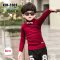 [พร้อมส่ง 100] [KID-1002] เสื้อไหมพรมคอเต่าเด็กชายสีแดง แต่งโบว์ ผ้านุ่มมาก ใส่กันหนาวดี