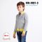 [พร้อมส่ง 140,150] [KID-3001-3] เสื้อไหมพรมเด็กชายสีเทาขอบเหลือง มีซิปรูดได้ ผ้าหนาอย่างดี