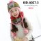 [พร้อมส่ง] [Kid-A027-3] ชุดหมวกไหมพรมผ้าพันคอกันหนาวเด็ก สีชมพูลายกวาง ด้านในซับขนกันหนาว (ชุด 2 ชิ้น)