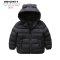 [พร้อมส่ง 90,110] [KID-C010-1] เสื้อโค้ทขนเป็ดกันหนาวเด็กสีดำ หมวกฮู้ดหมี (ฮู้ดถอดไมไ่ด้) มีกระเป๋าสองข้าง ซิปรูดด้านหน้า ใส่กันหนาวติดลบได้ค่ะ