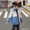 [พร้อมส่ง 110,120,130,140,150,160] [KID-C2010-2] เสื้อโค้ทเด็กชายกันหนาวสีฟ้า ตัดสีเทา แขนลายตัวอักษร ด้านในซับขนกันหนาว มีกระเป๋าหน้าสองข้าง แต่งหมวกฮู้ดเท่ห์ๆ