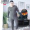 [พร้อมส่ง 2XL,3XL,4XL,5XL,6XL,7XL,8XL]  [LJ-M006-3] ชุดลองจอนกันหนาวของผู้ชายไซด์ใหญ่สีเทา  ด้านในซับขนกันหนาวทั้งตัว ใส่กันหนาวได้ดีมากค่ะ (Big Size)