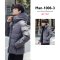 [พร้อมส่ง M,L,,3XL,4XL] [Man-1006-3] เสื้อโค้ทกันหนาวชายสีเทา ด้านในซับขนเป็ด มีหมวกฮู้ด และกระเป๋าสองข้าง ใส่กันหนาวติดลบได้