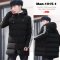 [พร้อมส่ง M,L,XL,2XL,3XL,4XL] [Man-1015-1] เสื้อโค้ทกันหนาวชายสีดำ แบบโค้ทยาวลายแถบข้างสีขาว มีหมวกหมวกฮู้ด มีกระเป๋าสองข้าง ใส่ติดลบกันหนาวอุ่น